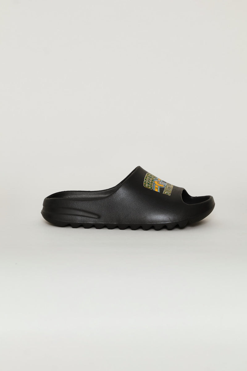 Boys Football Moulded Slide - Black/Green