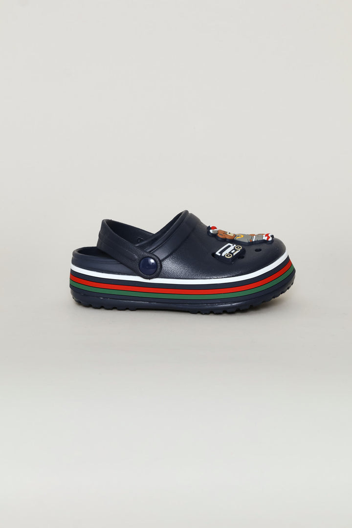 Pre-Boys College Bear Clog - Navy