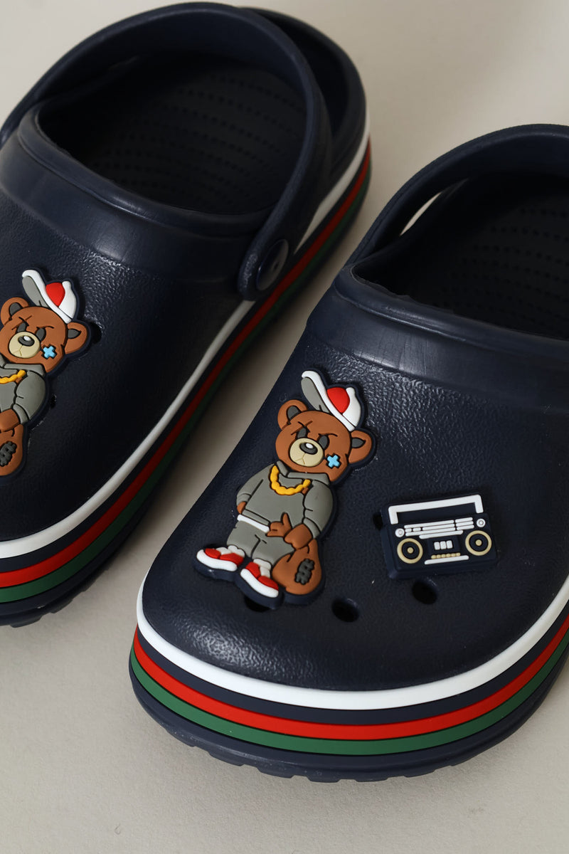 Pre-Boys College Bear Clog - Navy
