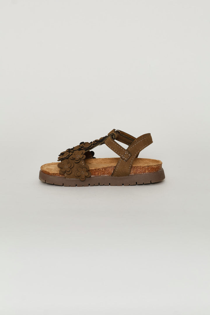 Pre-Girls T-Bar Health Sandal - Brown