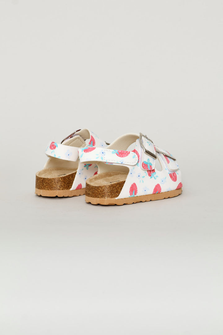 Pre-Girls Strawberry Health Sandal - Cream