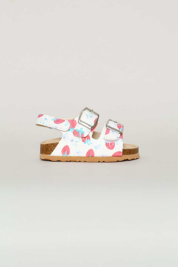 Pre-Girls Strawberry Health Sandal - Cream
