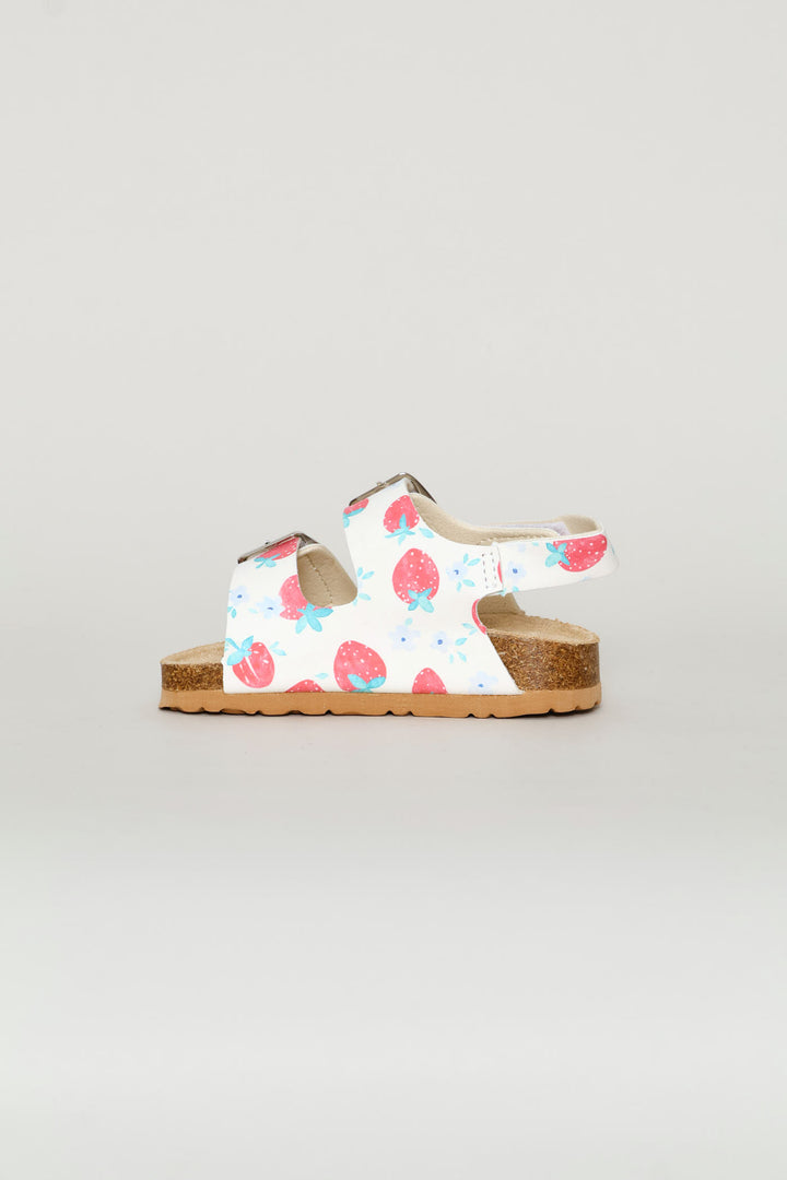Pre-Girls Strawberry Health Sandal - Cream