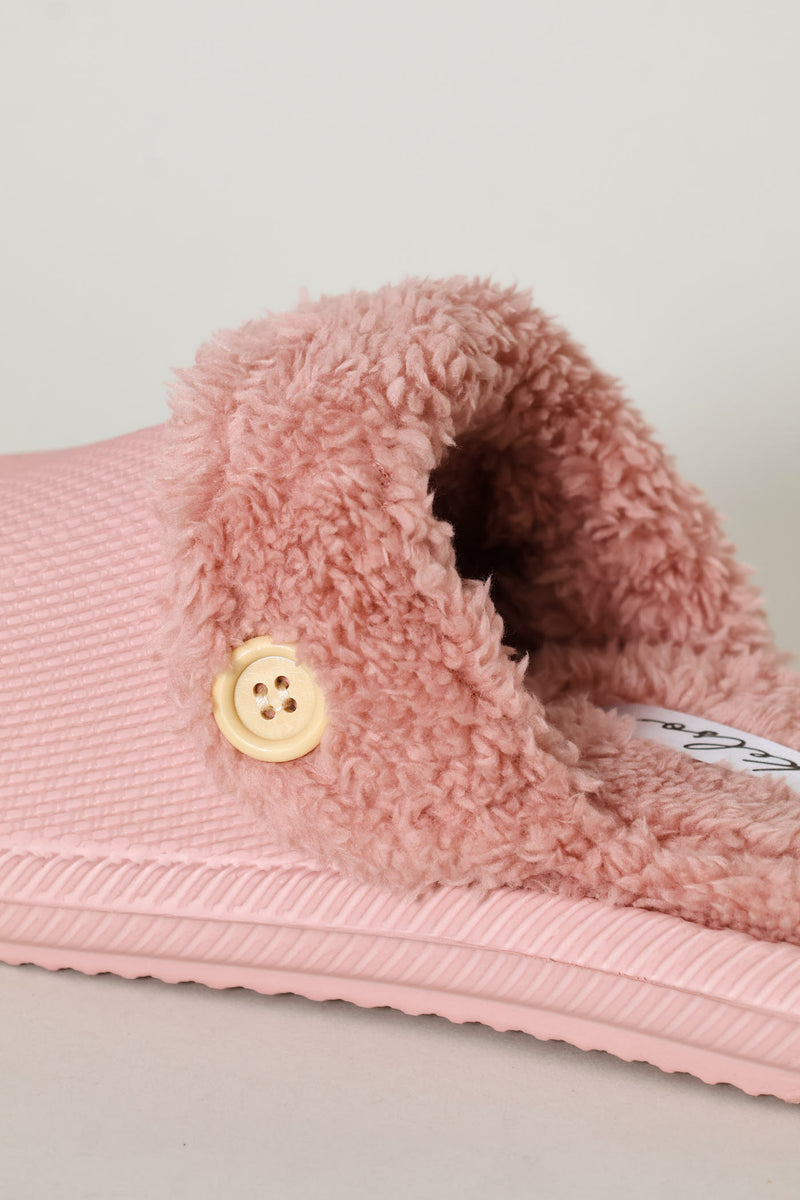 Plain Lined Closed Toe Eva Slipper - Blush