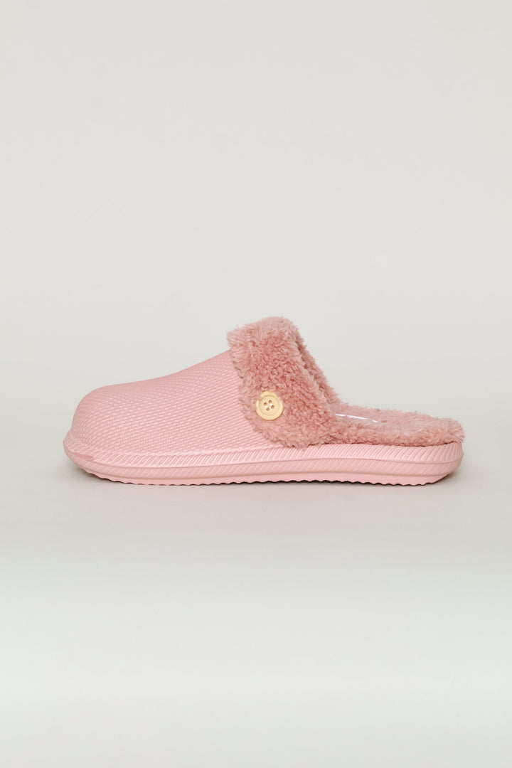 Plain Lined Closed Toe Eva Slipper - Blush