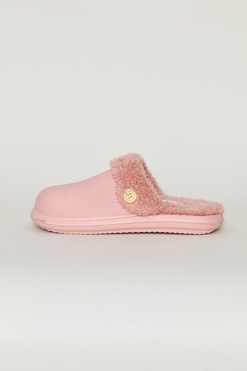 Plain Lined Closed Toe Eva Slipper - Blush