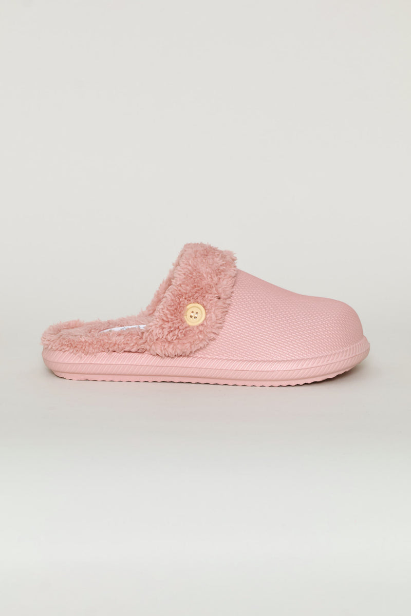 Plain Lined Closed Toe Eva Slipper - Blush