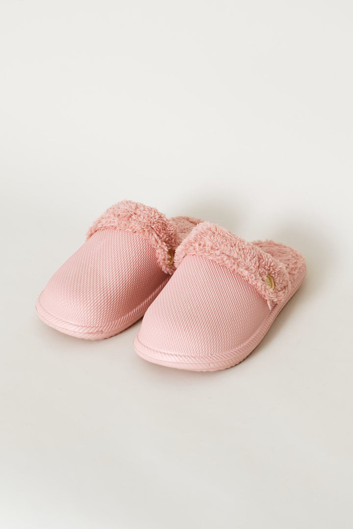Plain Lined Closed Toe Eva Slipper - Blush