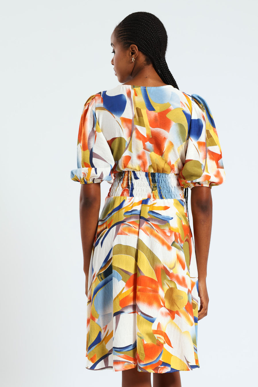 VNeck Bandage Waist Fit & Flare Mini Dress Multi Edgars