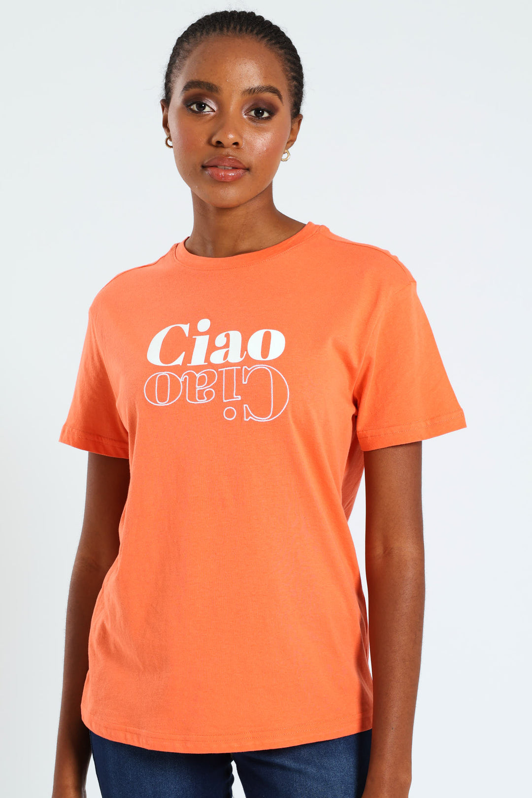 Ladies Ciao Embossed Regular Tee Coral – Edgars