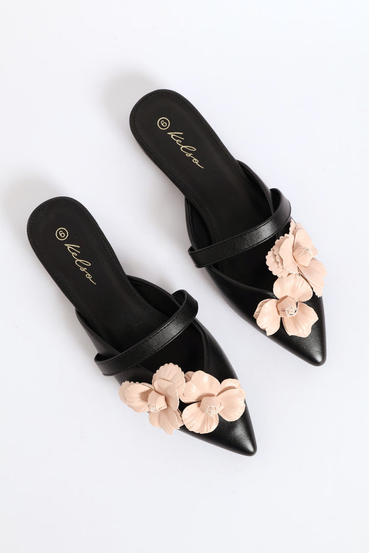 Flower Trim V-Cut Push In - Black