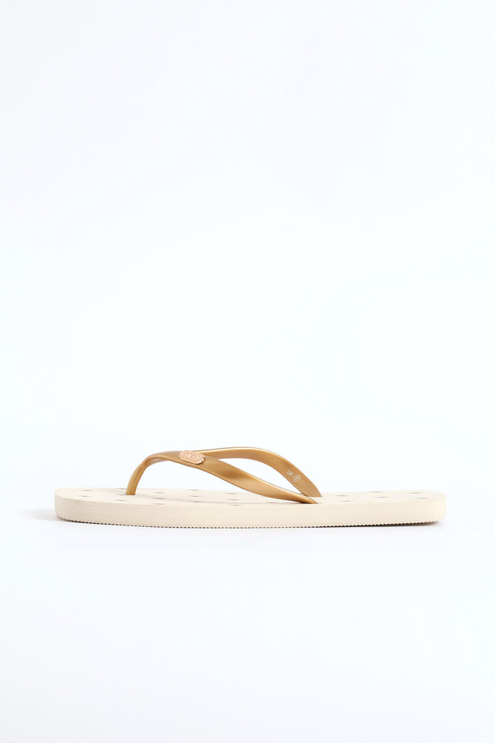 Squoval Monogram Flip Flop - Off White