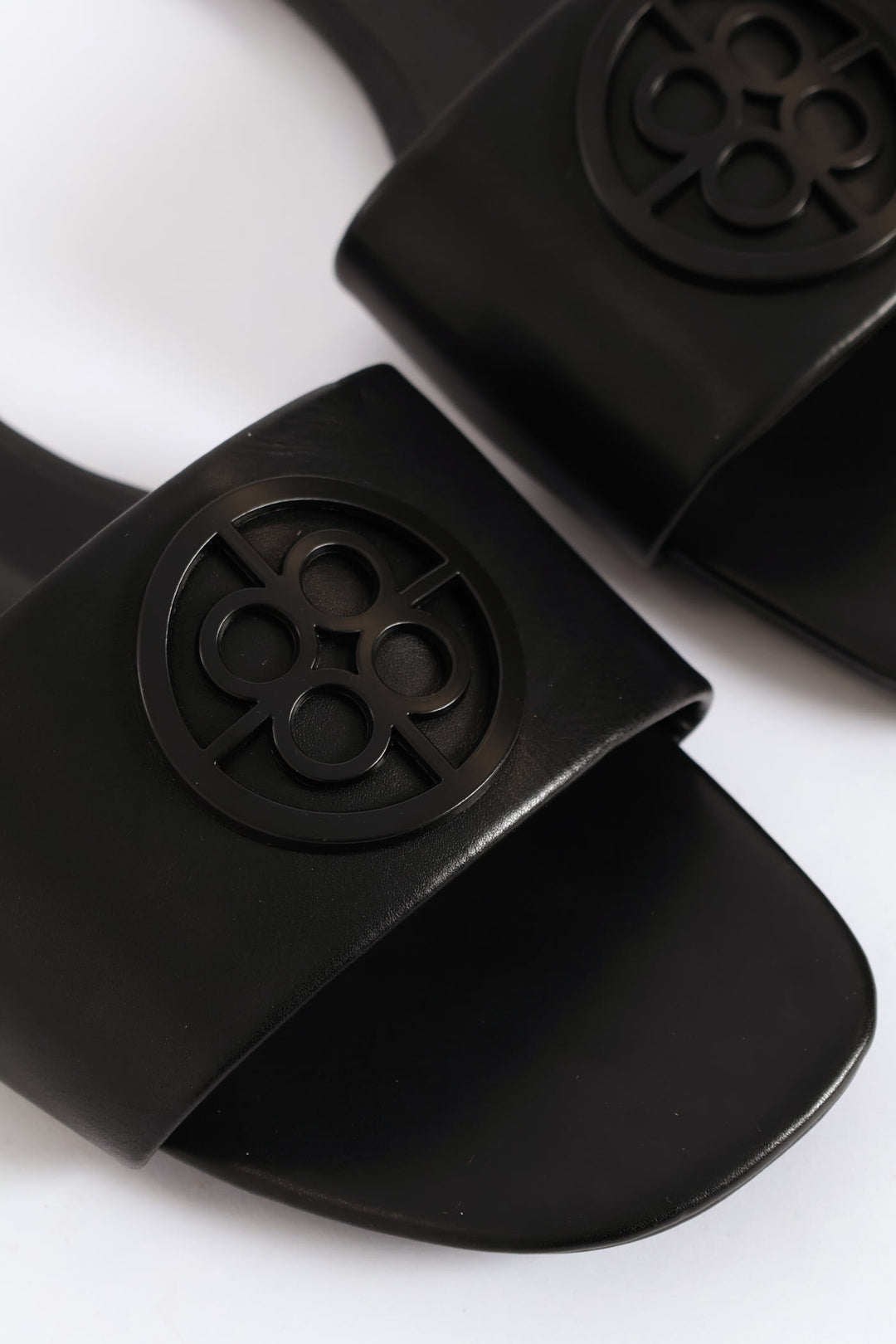 Trim Detail Single Band Mule Sandal - Black