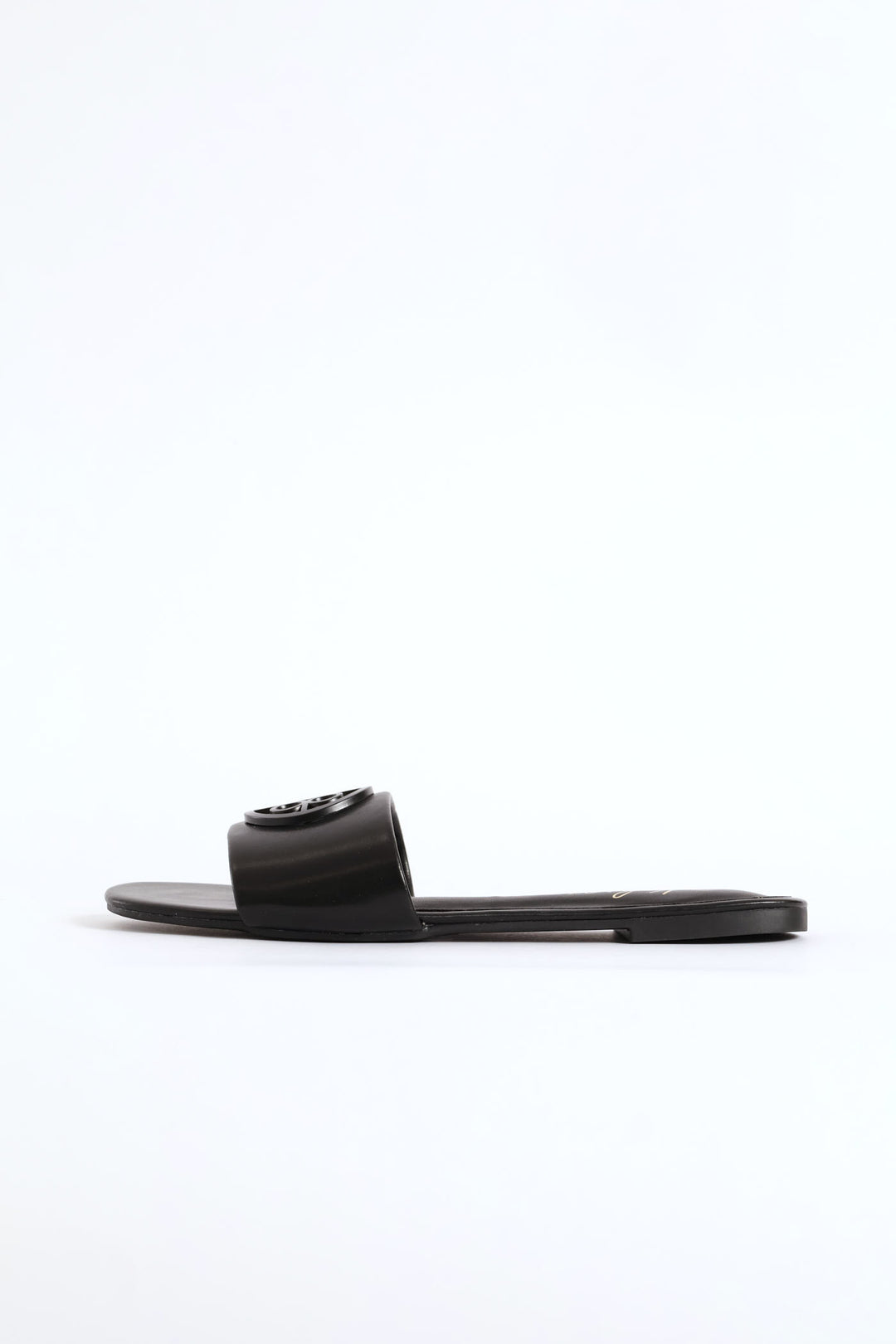 Trim Detail Single Band Mule Sandal - Black