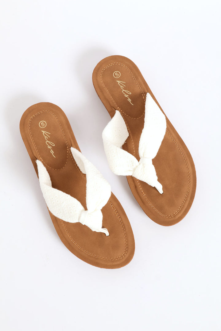 Anglaise  Comfort Outsole Thong Sandal - White