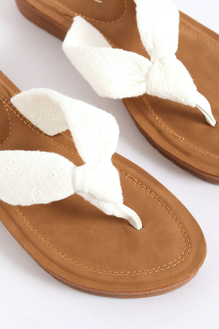 Anglaise  Comfort Outsole Thong Sandal - White