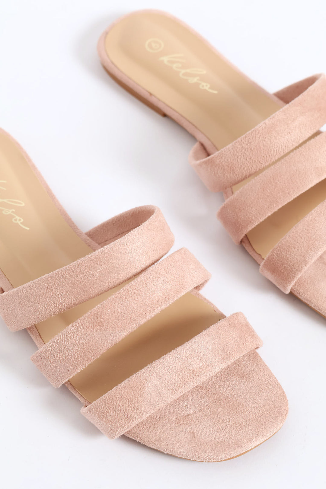 Triple Strap Basic Mule Sandal - Blush