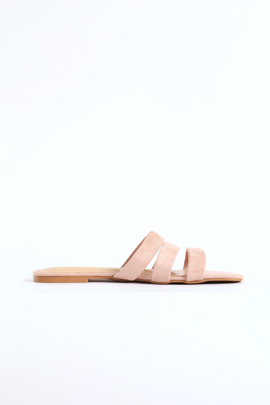 Triple Strap Basic Mule Sandal - Blush