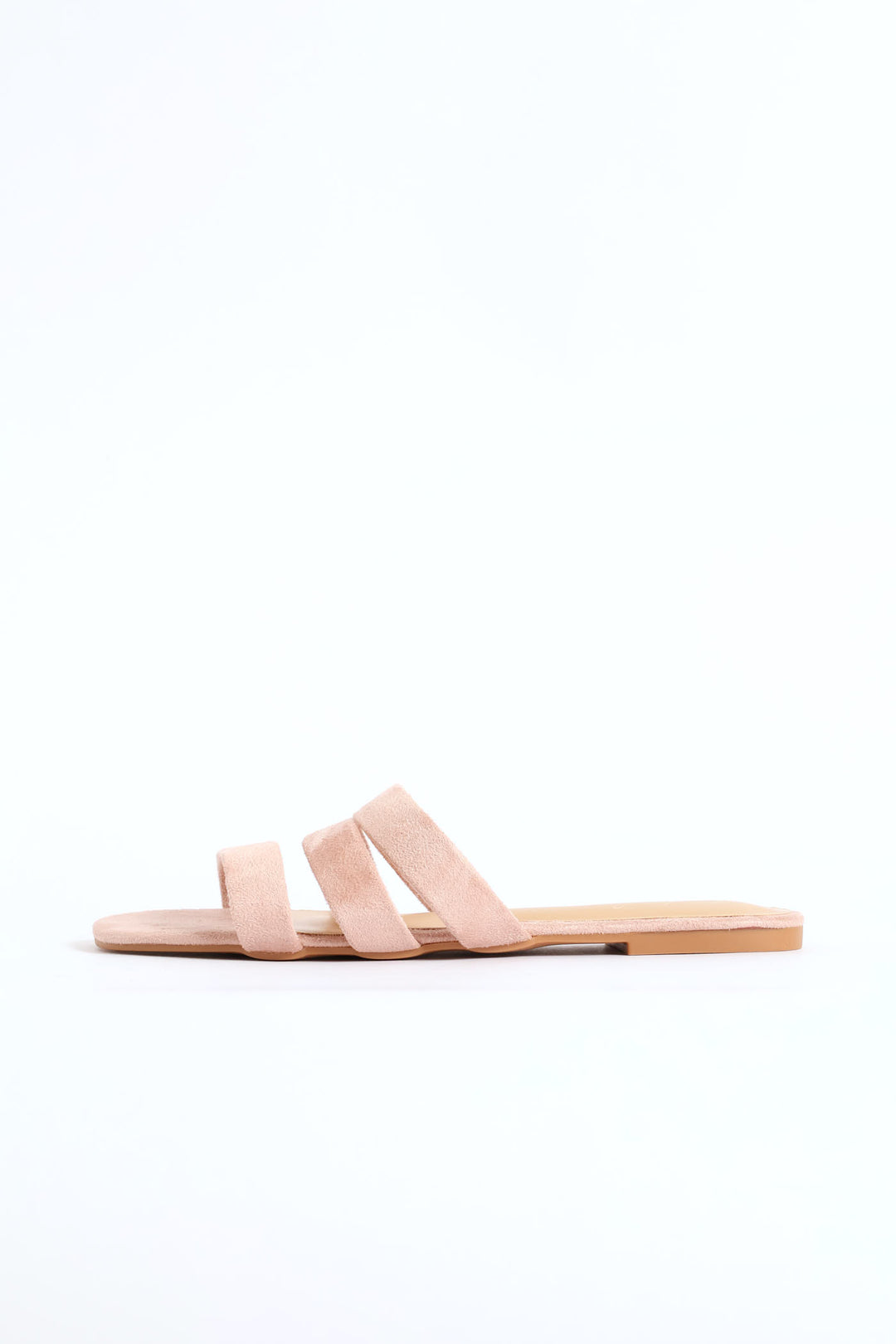 Triple Strap Basic Mule Sandal - Blush
