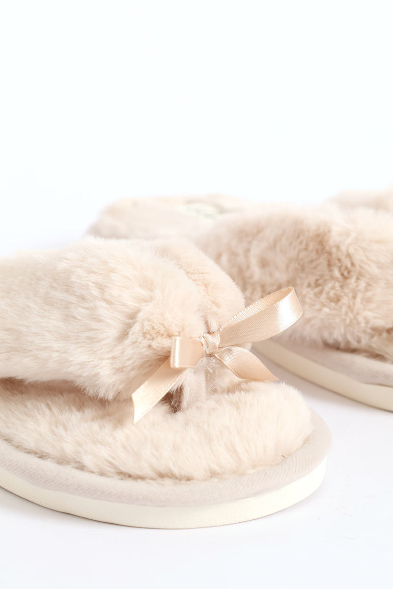 Plush Thong Slipper - Stone