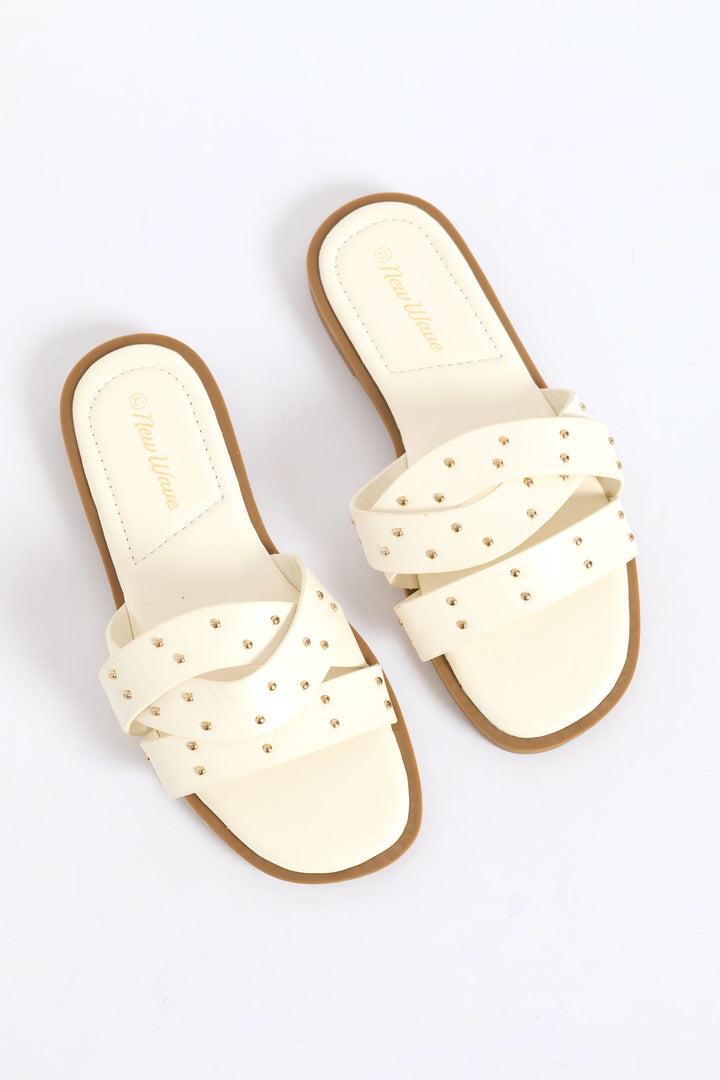 Girls Mule Sandal - Whisper White