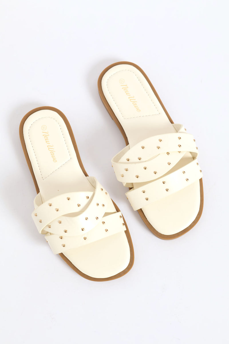 Girls Mule Sandal - Whisper White