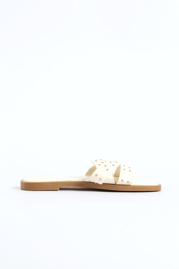 Girls Mule Sandal - Whisper White