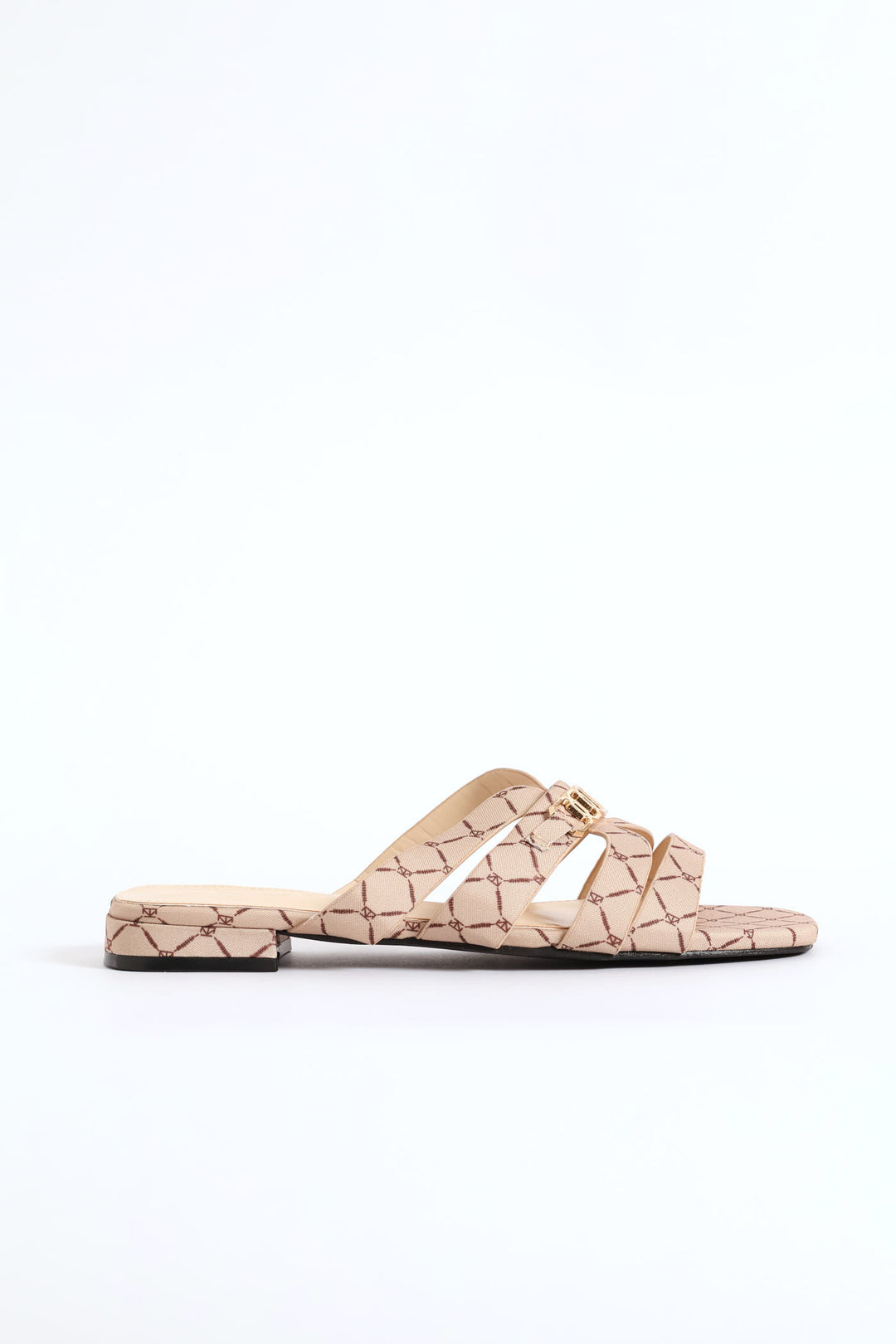 Chain Detail Double Band Mule Sandal - Natural