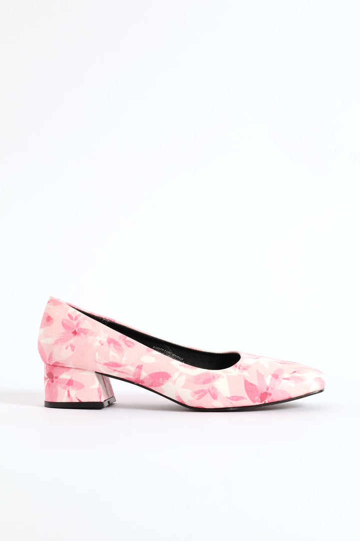 Printed Square Toe Heel - Multi