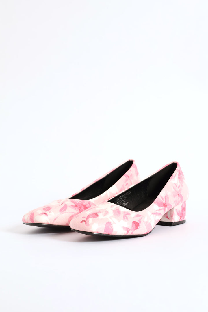 Printed Square Toe Heel - Multi