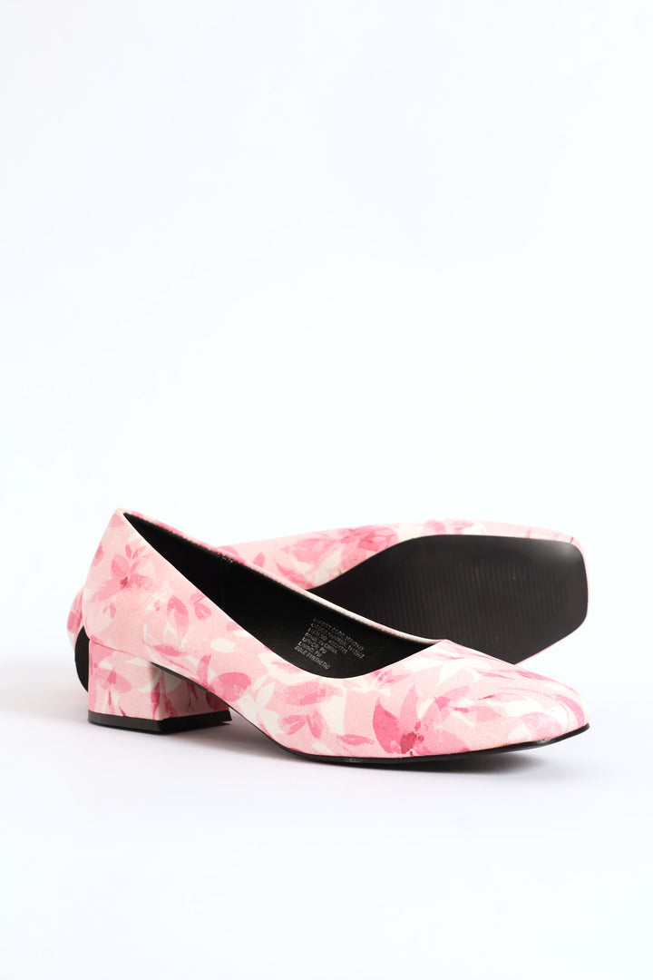 Printed Square Toe Heel - Multi