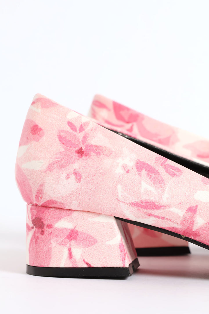 Printed Square Toe Heel - Multi