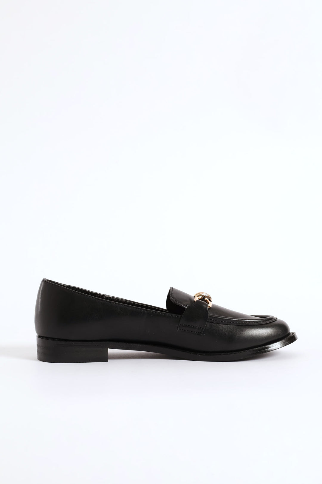 Knotted Metal Trim Loafer - Black