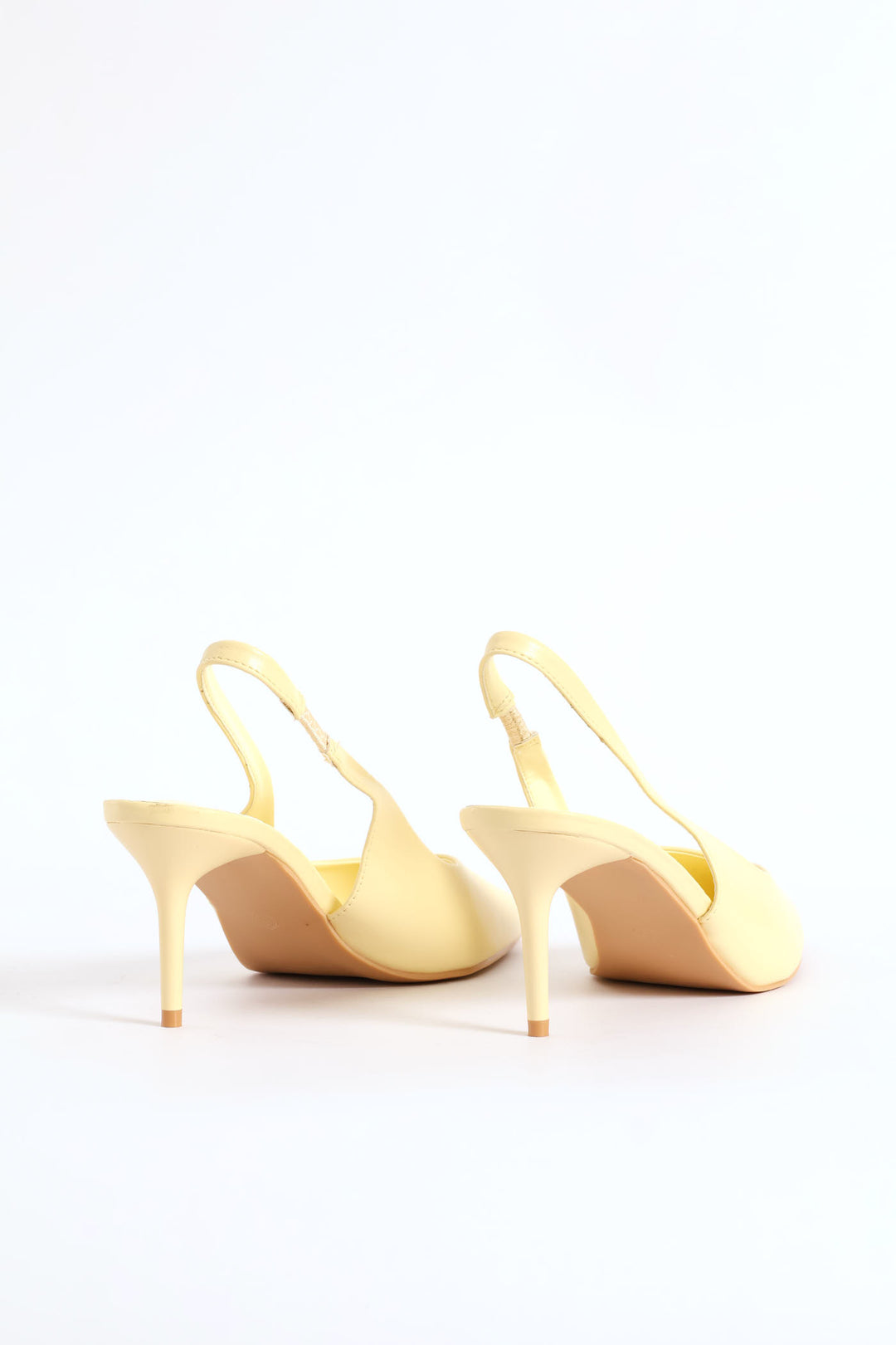 V-Cut Slingback Kitten Heel - Light Yellow