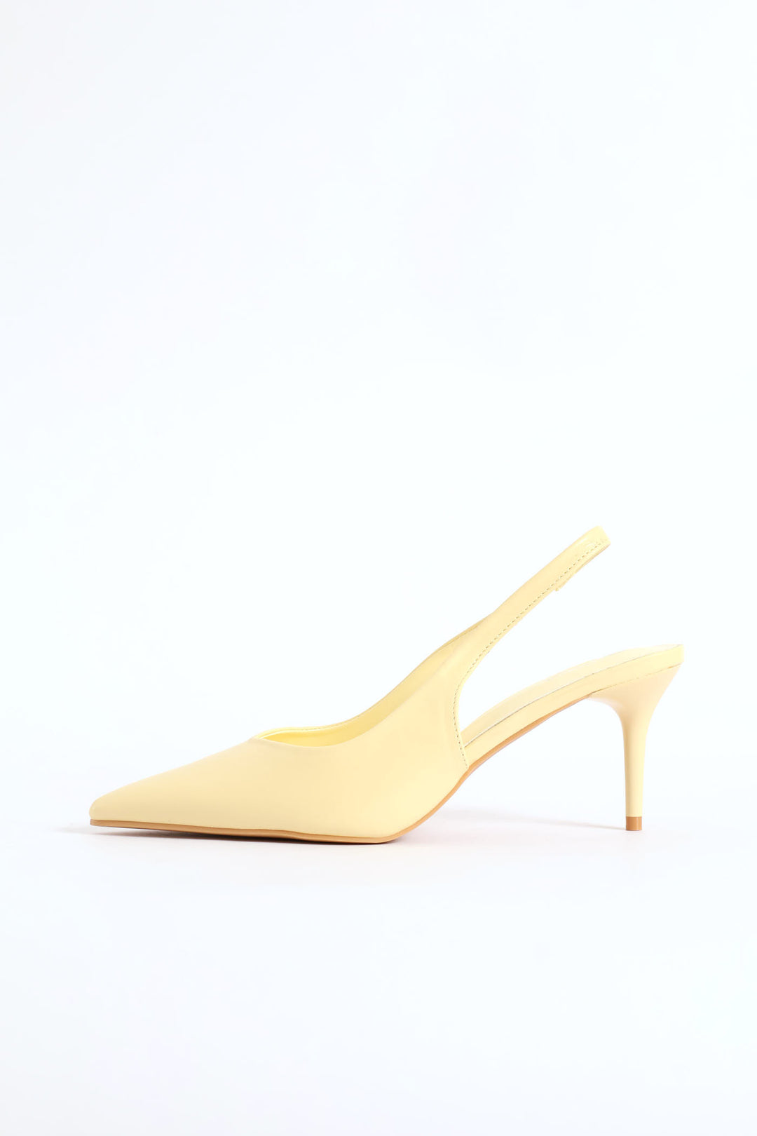 V-Cut Slingback Kitten Heel - Light Yellow