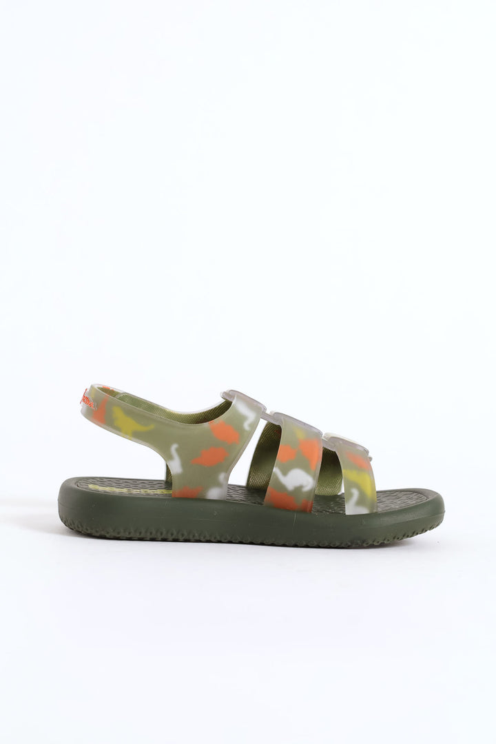 Pre-Boys Dino Sandal - Olive