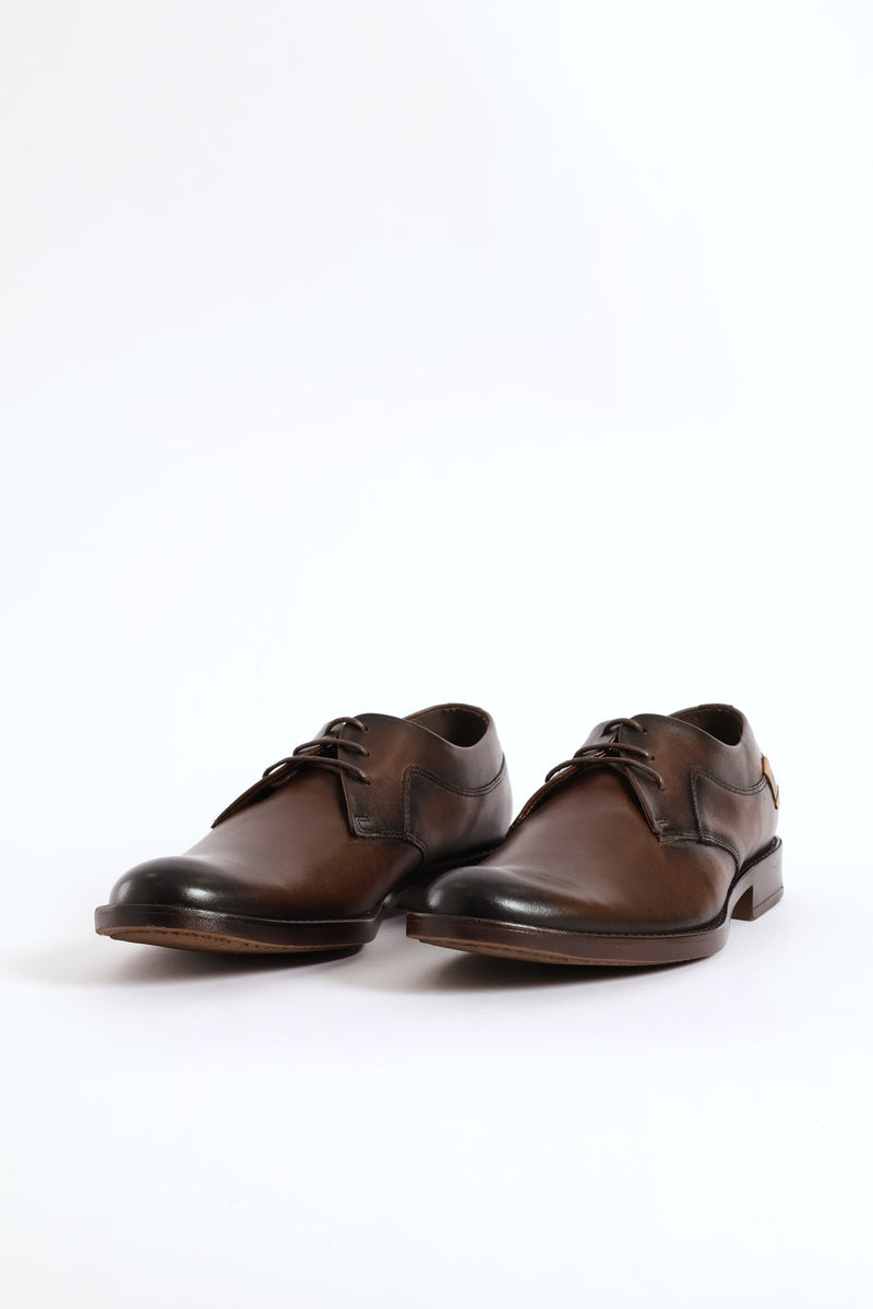 Leather Derby Shoe - Brown