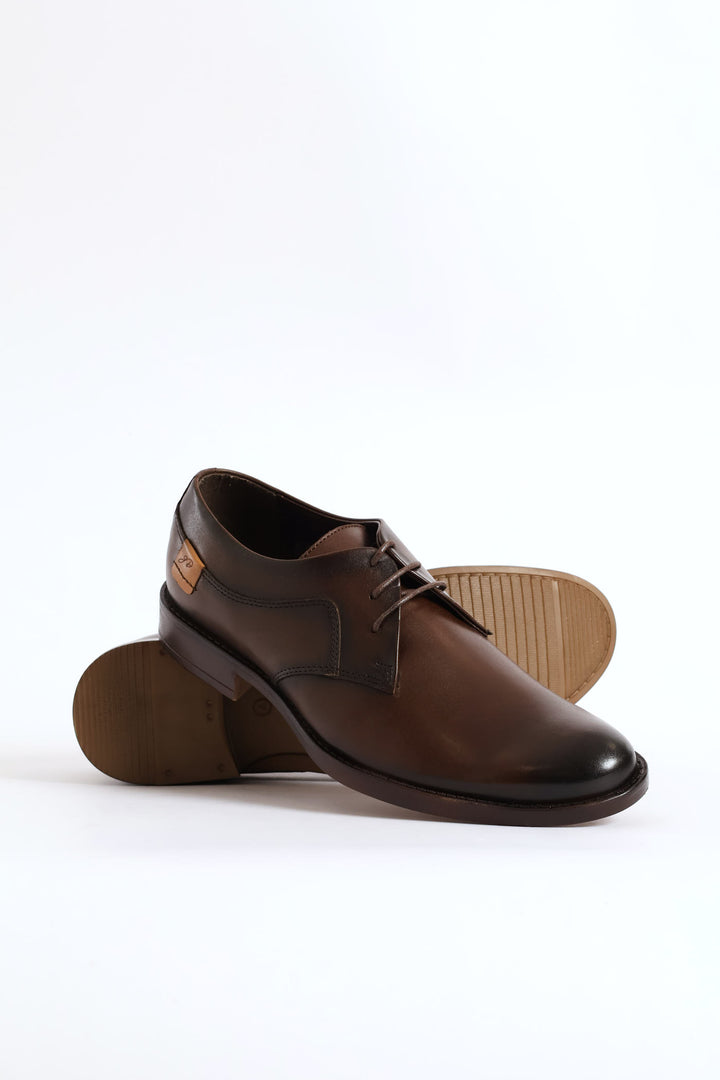 Leather Derby Shoe - Brown