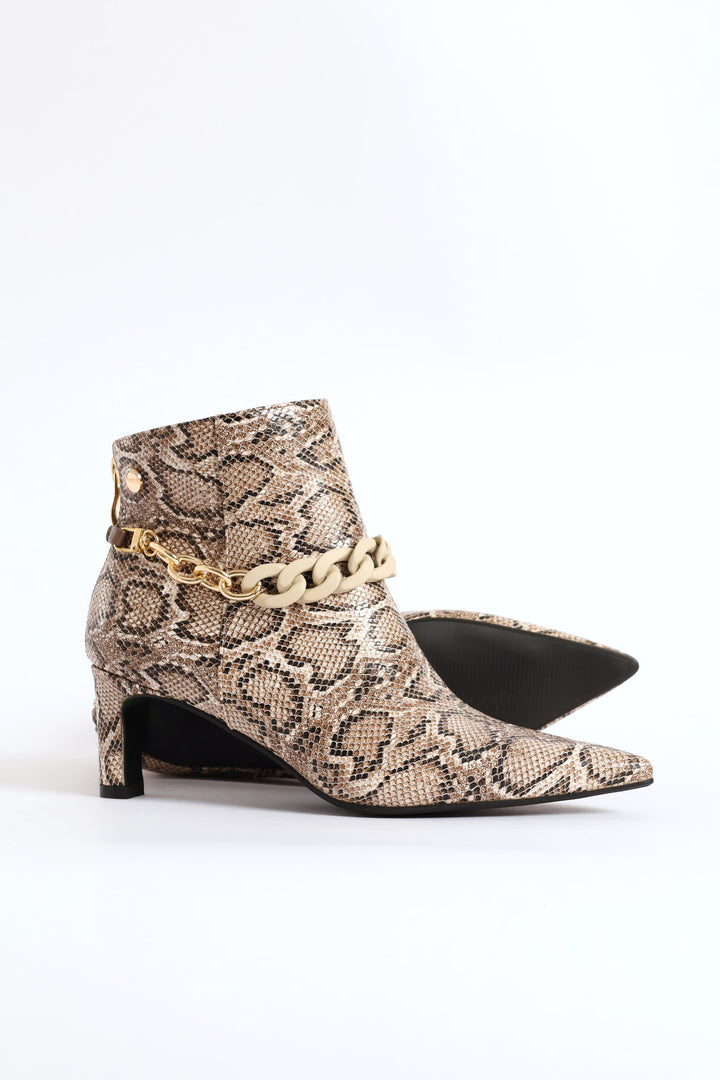 Dolly Chain Ankle Boot - Natural