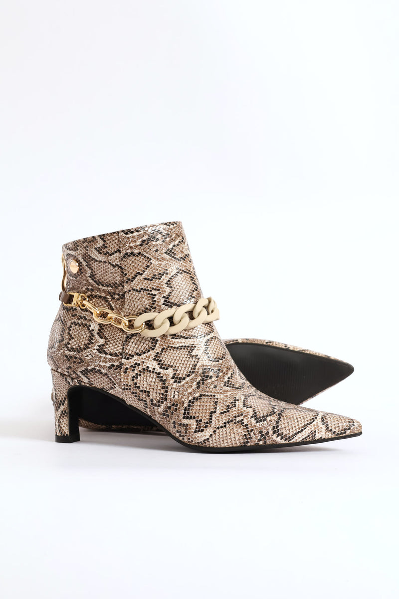 Dolly Chain Ankle Boot - Natural