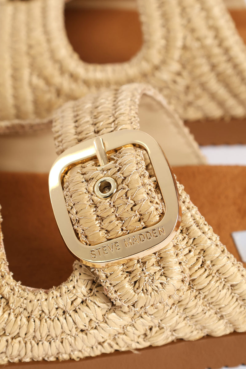 Miramar Double Strap Raffia Birky Sandal - Natural