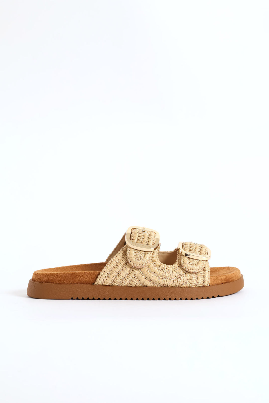 Miramar Double Strap Raffia Birky Sandal - Natural