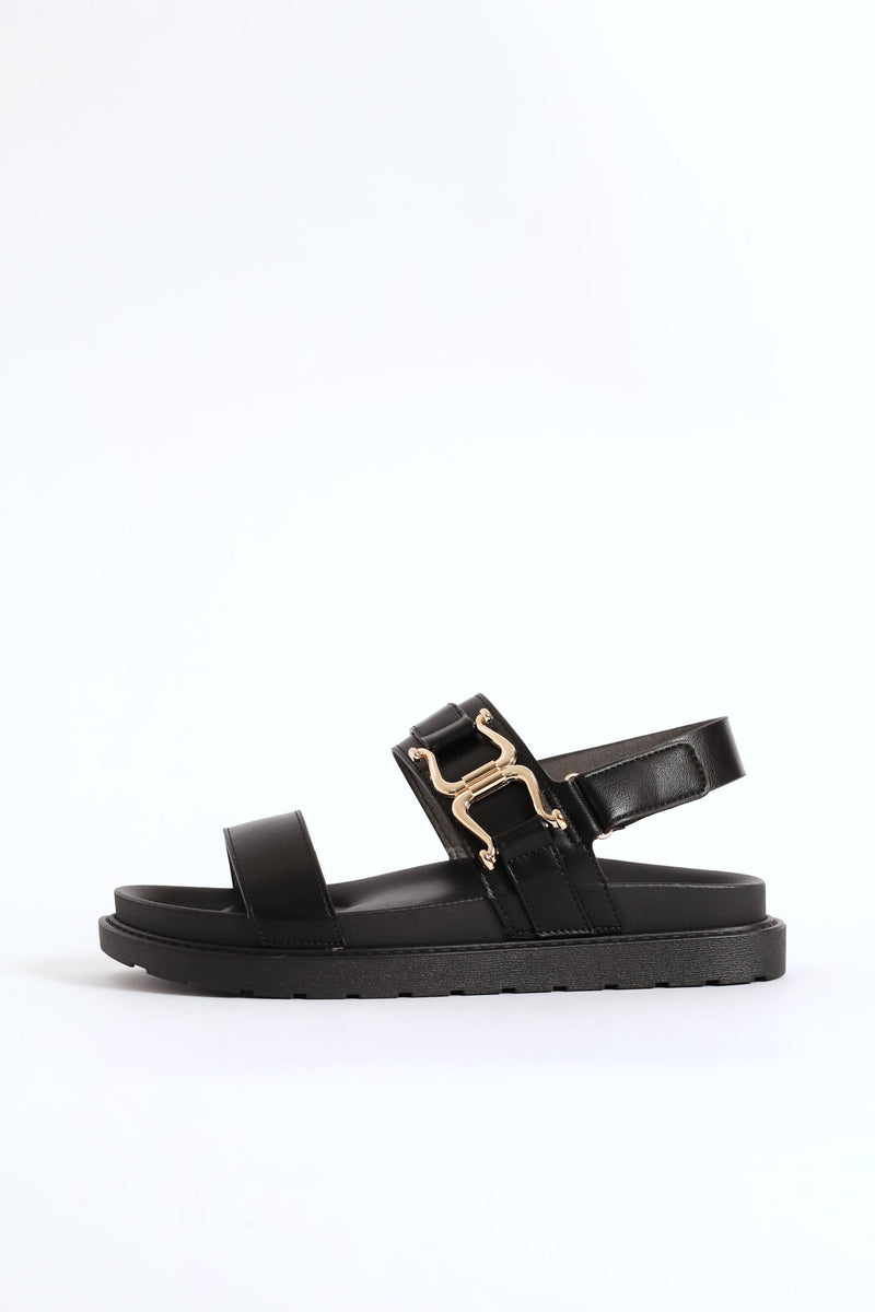 Ankle Strap Detail Sandal - Black