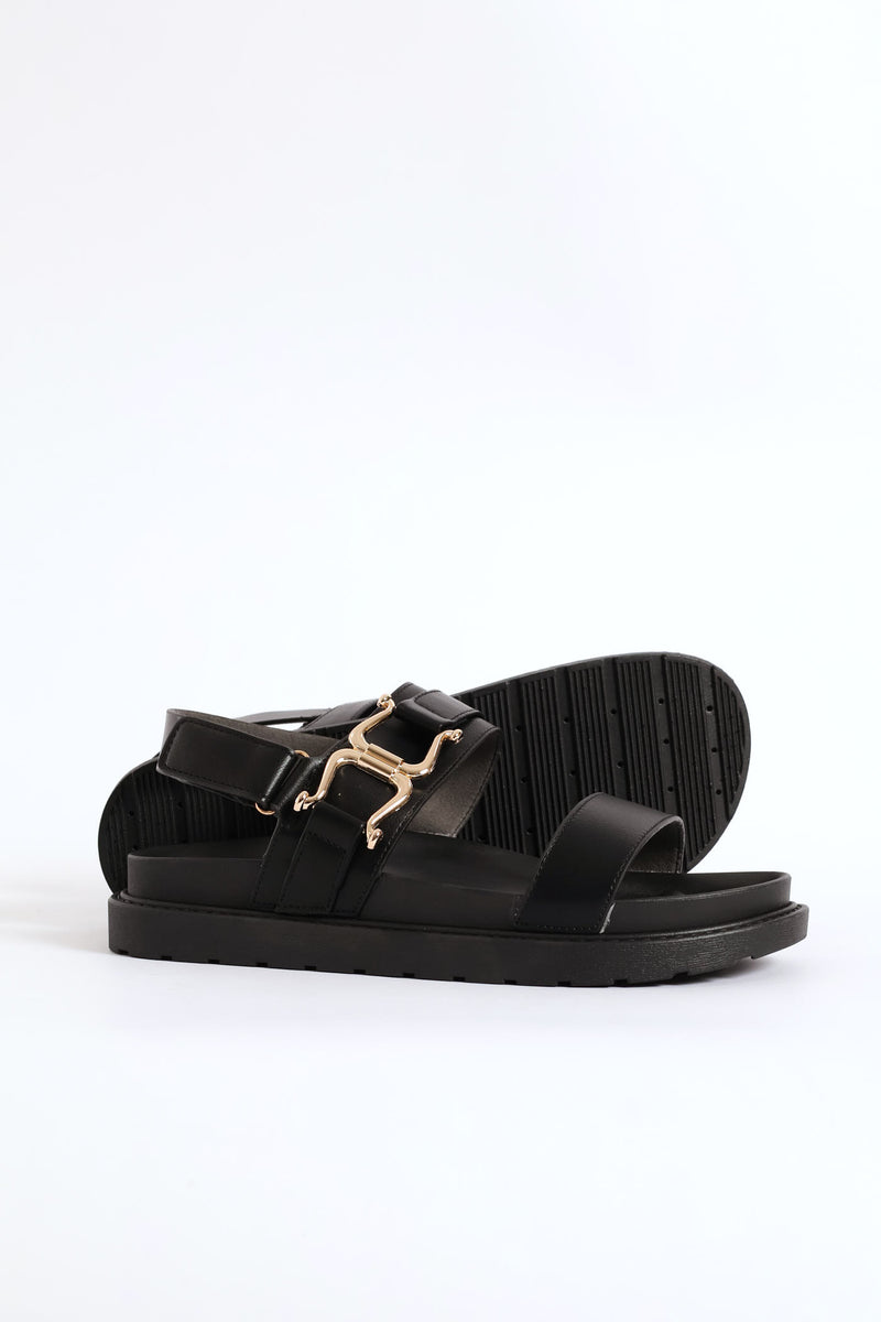Ankle Strap Detail Sandal - Black