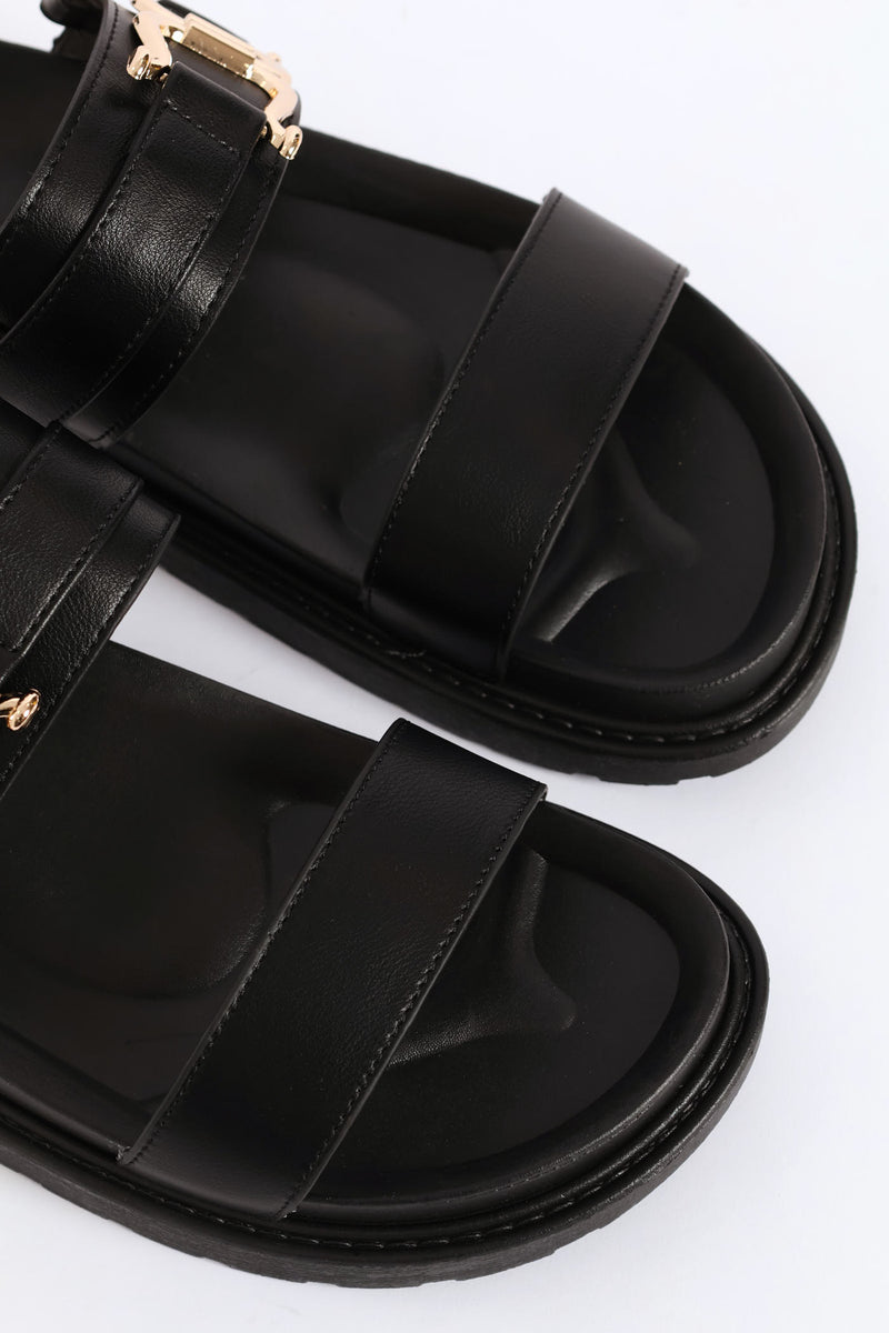Ankle Strap Detail Sandal - Black