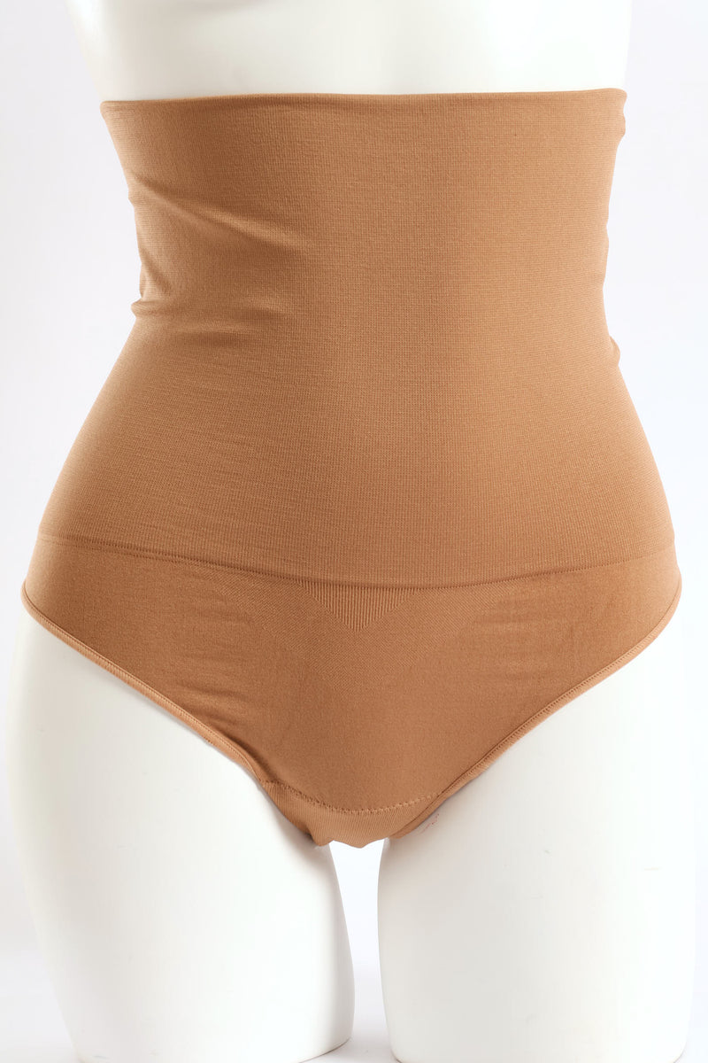 2 Pack Seamless Thong Shapewear - Mocha/Black