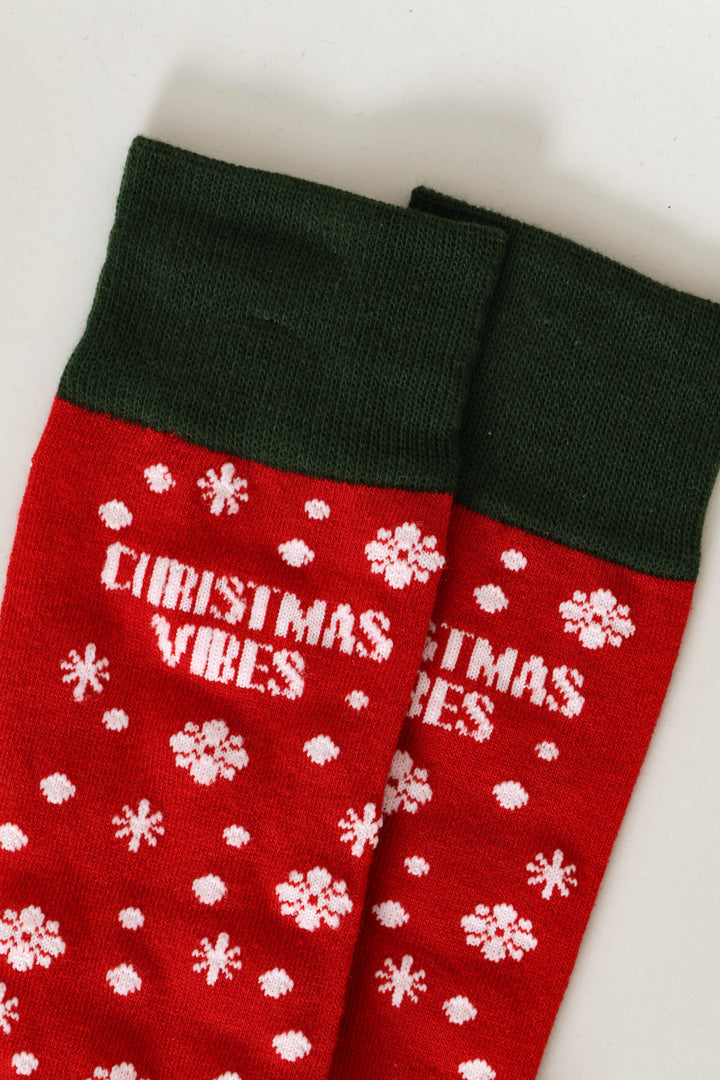 Single Christmas Vibes Anklet Socks - Red