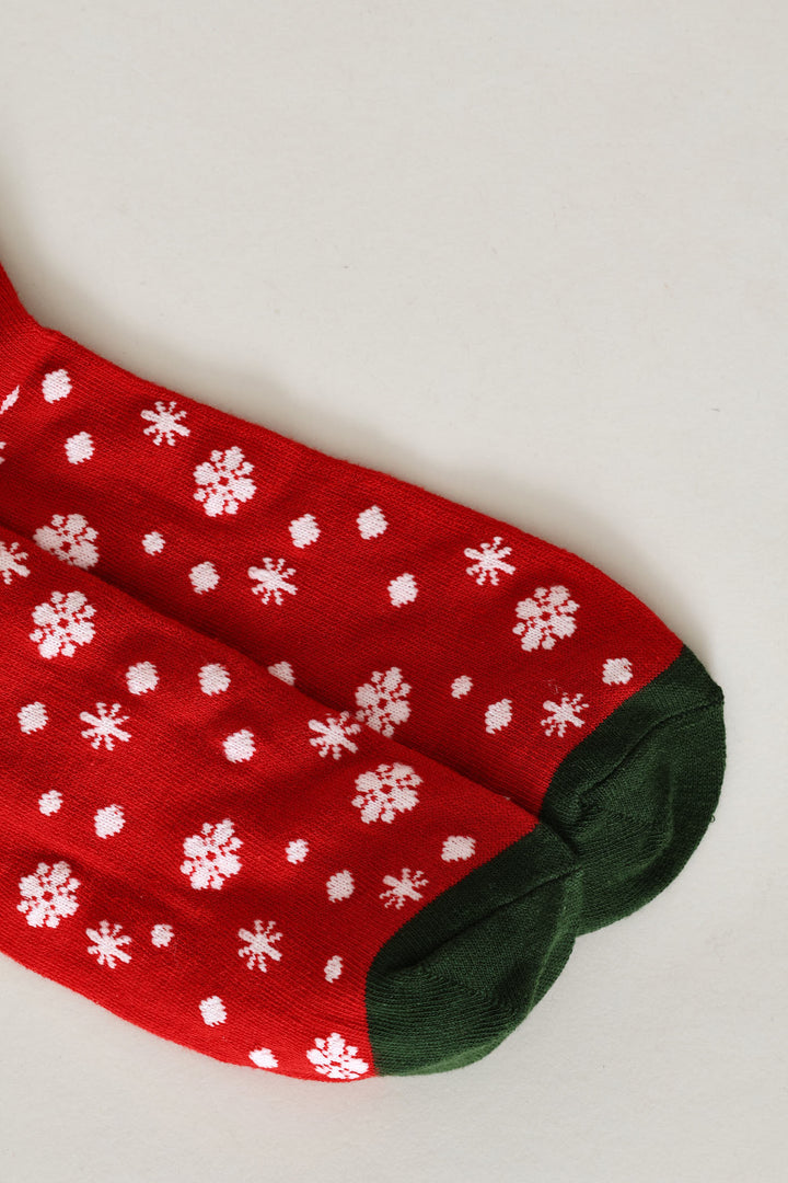 Single Christmas Vibes Anklet Socks - Red