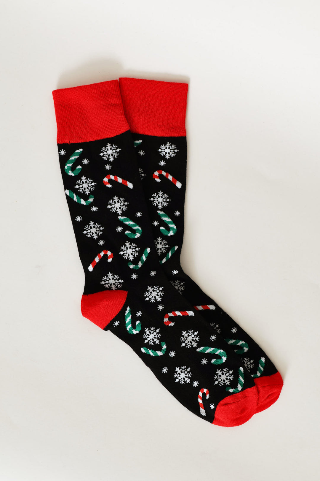 Single Candy Cane Anklet Socks - Black