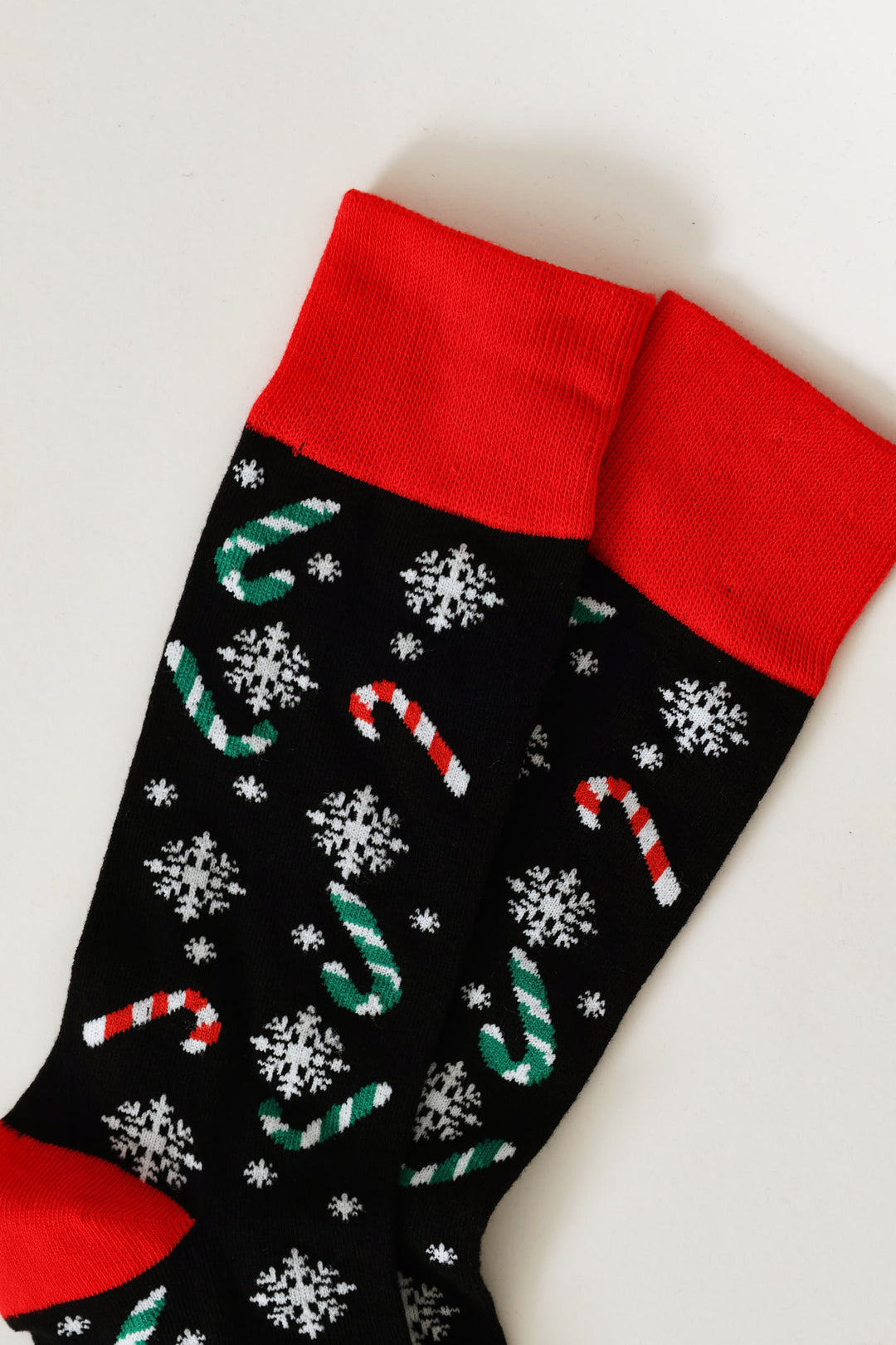 Single Candy Cane Anklet Socks - Black